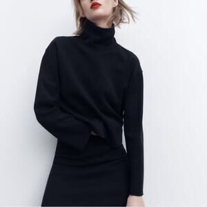 Zara Elegant Black Turtleneck Sweater